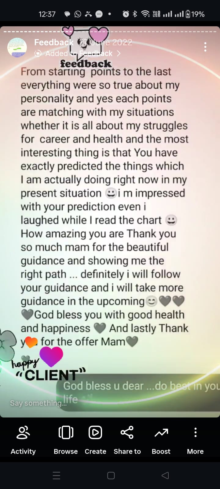 Client review